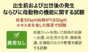 出生前および出生後の発生ならびに母動物の機能に関する試験