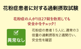 花粉症患者に対する過剰摂取試験